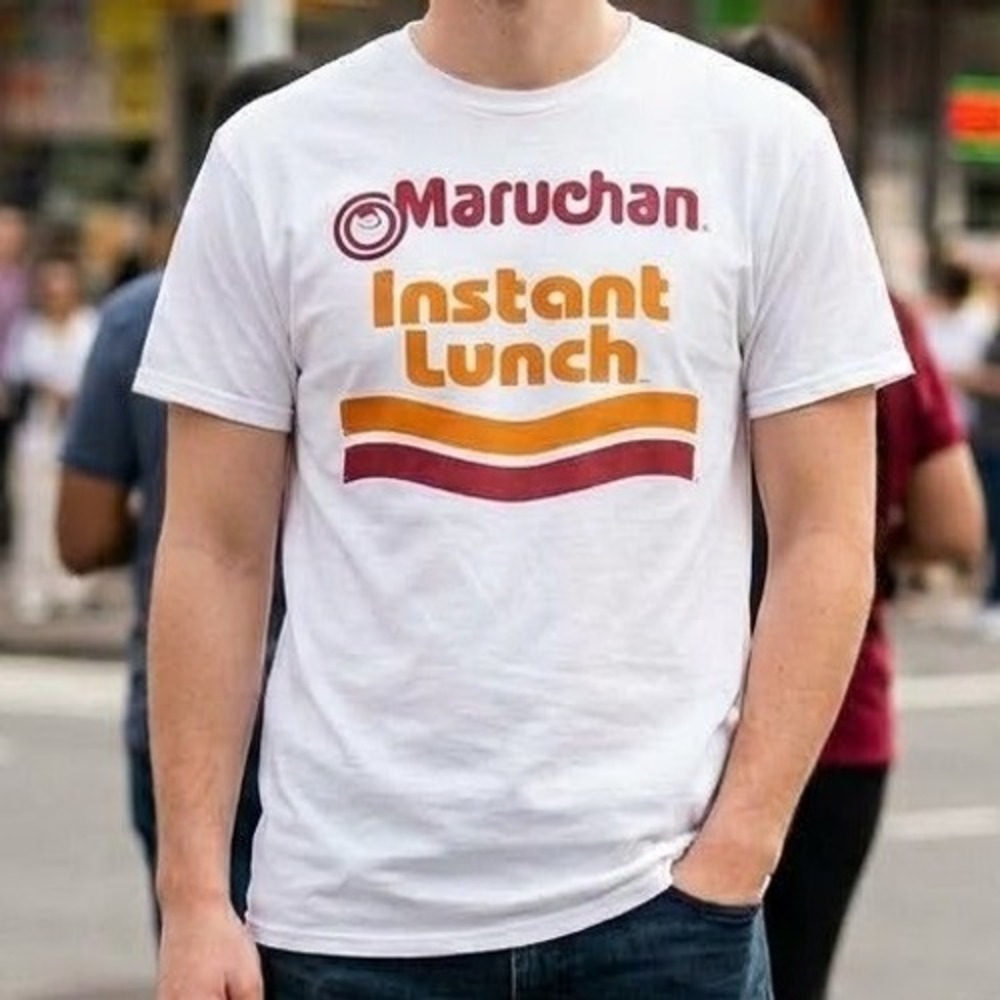 Maruchan Instant Lunch Graphic T-Shirt Mens M White Ramen Noodle Novelty Tee